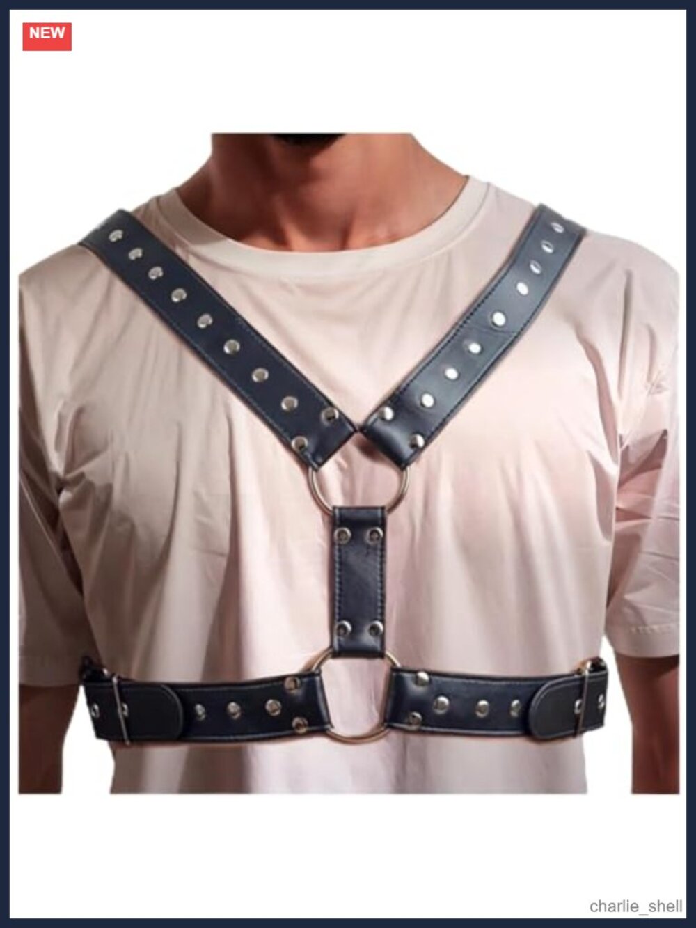 Men's PU Leather Chest Harness Belt Adjustable Body Costume